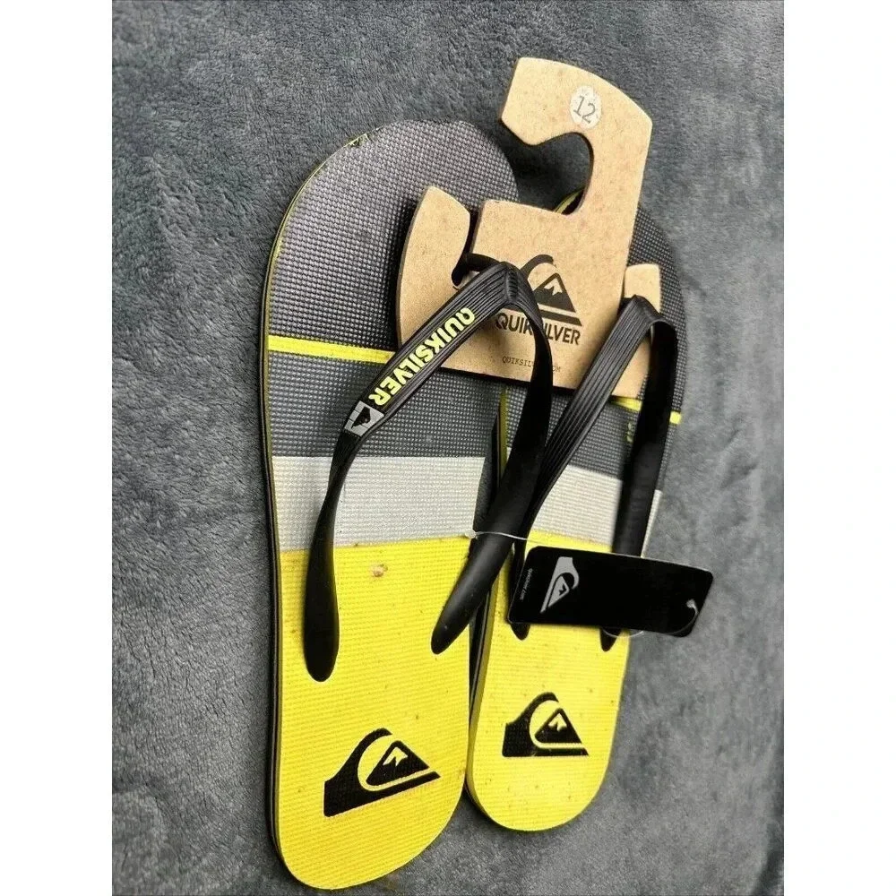 Quiksilver Men’s Molokai Sunset Flip Flop Black Sandals Size 12